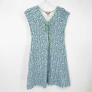 Lilly Pulitzer Vintage Blue Monkey Tropical Print Cotton Dress - Size Small
